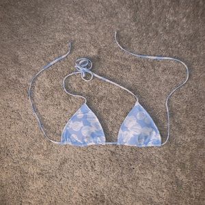 Blue and White Seashell Bikini Top